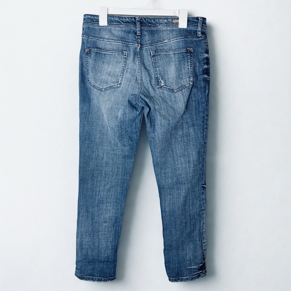 Anthropologie Pilcro Hyphen Patchwork Embroidered Jeans 29 Dark/Med Wash- Grunge - Picture 2 of 15